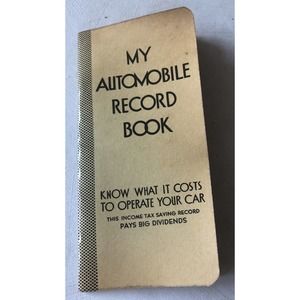 Vintage 1957 Automobile Record Book Arthur Flinn Car Expenses Trip Notes Gas Oil